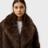 Illia – Κοντό παλτό με συνθετική γούνα και oversized γιακά