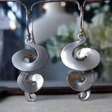 Vintage Sølv Øreringe i Spiral Design