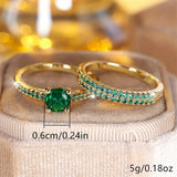 Σετ δαχτυλιδιών Duo με Ένα Emerald και χρυσό