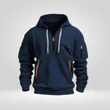 Heren Half Zip Hoodie – Άνετη Μπλούζα με Κουκούλα και Τσέπες