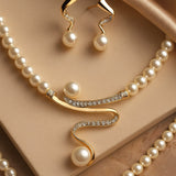 Εlegantes Wellen-Perlen-Schmuckset