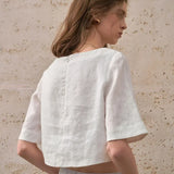Boxy λινέν crop top