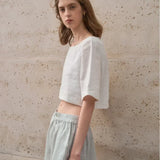 Boxy λινέν crop top