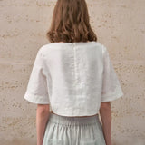 Boxy λινέν crop top