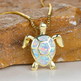 Vintage χρυσό κρεμαστό κόσμημα χελώνα από πυρο-opal πράσινο