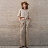 Boxy λινέν crop top