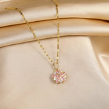 Κολιέ Sakura Rose Romantique από Ανοξείδωτο Χάλυβα