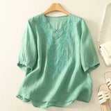 Eloria V-κρουαί μπλούζα από βαμβάκι