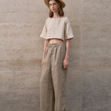 Boxy λινέν crop top