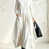Odette | Maxi Μαύρο Oversized Φόρεμα με Ψηλό Γιακά