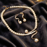 Εlegantes Wellen-Perlen-Schmuckset