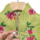 Constance | Floral rose και lime cardigan με φερμουάρ