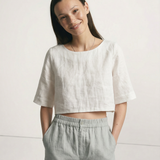 Boxy λινέν crop top