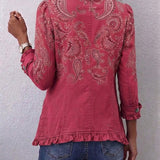 Isotta | Vintage Paisley Μπουφάν με Φρουφρού