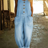 Ρουθ | Vintage Denim Overall σε Βαμβακερό Ύφασμα